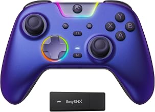 EasySMX X05Pro Wireless Controller for PC – Ergonomic Skin-Like Grip, Quiet-Touch Low-Noise Buttons, Dual-Mode Impulse Triggers, Hall Joysticks, 2 Programmable Buttons, RGB, 1000mAh Battery – PC/Switch/Android/iOS - Image 1