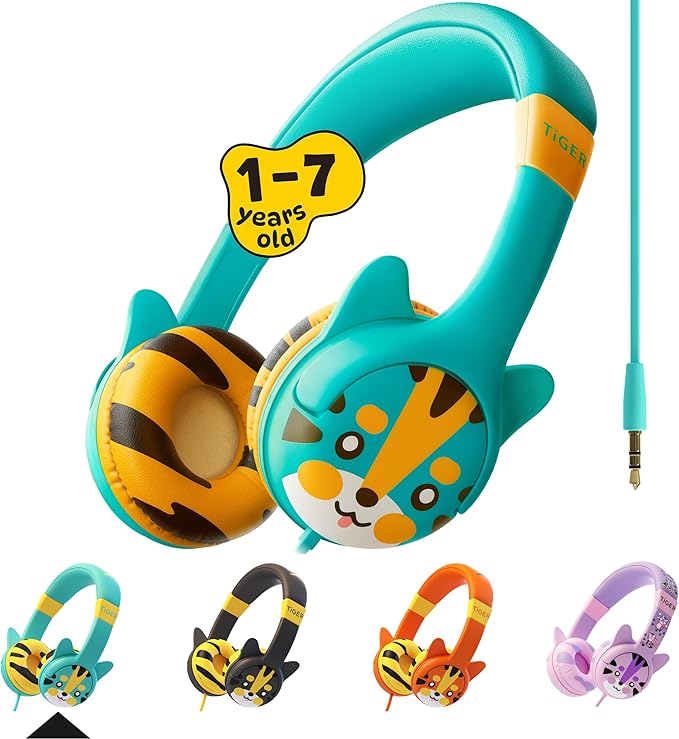 Kidrox Wired Toddler Headphones for 1-7 Years Old — 85dB Volume Limited Baby Headphones for Plane and Car Travel — Children Headset for Airplane, iPad and Tablet, Kids Headphone with Cord for Children