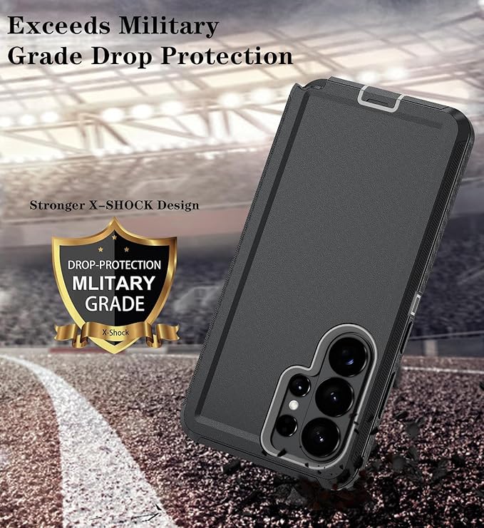ONOLA Phone Case for Samsung Galaxy S26 Ultra Case with HD Screen Protector, Heavy Duty Shockproof & Dropproof 3-Layer Cover Phone Case for Galaxy S26 Ultra 6.9'',BlackGrey