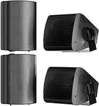 STUDIOFINIX 5.25 Inch 600W Passive Indoor Outdoor Speakers Wired Waterproof, Wall Mount Speakers for Patio Garage Home,2 Pairs (Black)