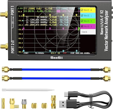 SEESII NanoVNA-F V2 Vector Network Analyzer 50kHz-3GHz