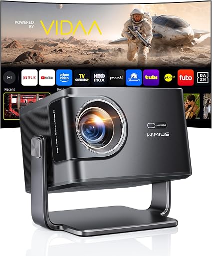 Outdoor Projector 4K [VIDAA Live TV/60W Dolby/1450 ISO] with WiFi6 & Bluetooth, Smart Projector Compatible with Netflix, AI Voice Control & Auto Focus, HDR10, Home Theater & Outdoor Movie Proyector