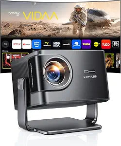 Outdoor Projector 4K [VIDAA Live TV/60W Dolby/1450 ISO] with WiFi6 & Bluetooth, Smart Projector Compatible with Netflix, AI Voice Control & Auto Focus, HDR10, Home Theater & Outdoor Movie Proyector
