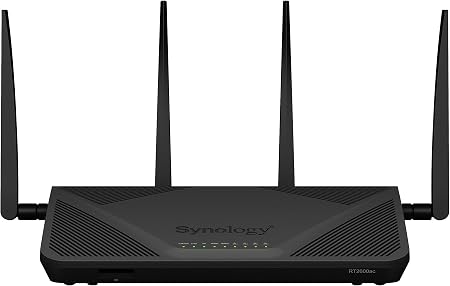Synology RT2600ac – 4x4 dual-band Gigabit Wi-Fi router, MU-MIMO, powerful parental controls, Threat Prevention, bandwidth management, VPN, expandable coverage with mesh Wi-Fi