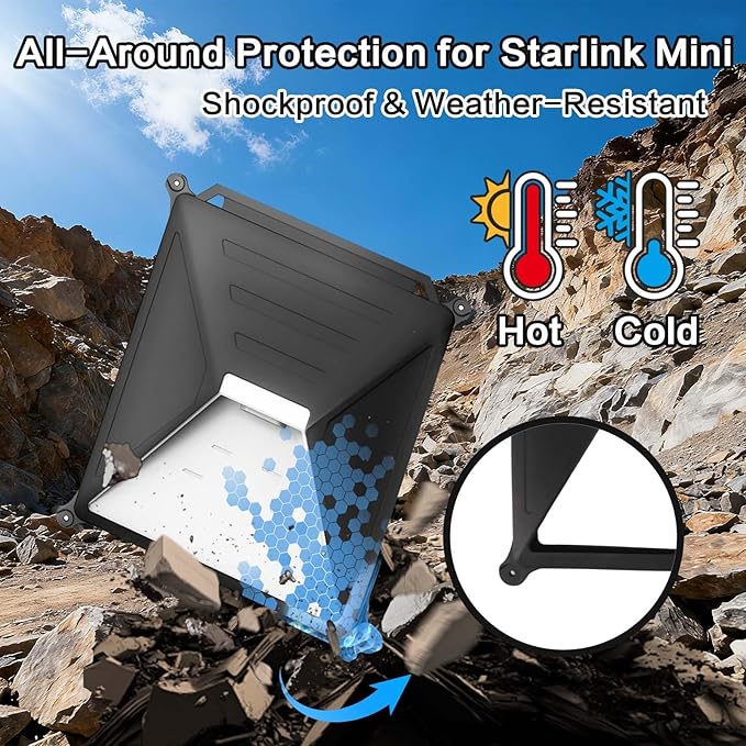 Starlink Mini Mount Suction Cup Car Mount with Protective Silicone Cover & Carabiner, 2-in-1 Sunroof & Window Holder, Water & Sun Resistant, Ideal for Cars, RVs, Boats & Road Trips