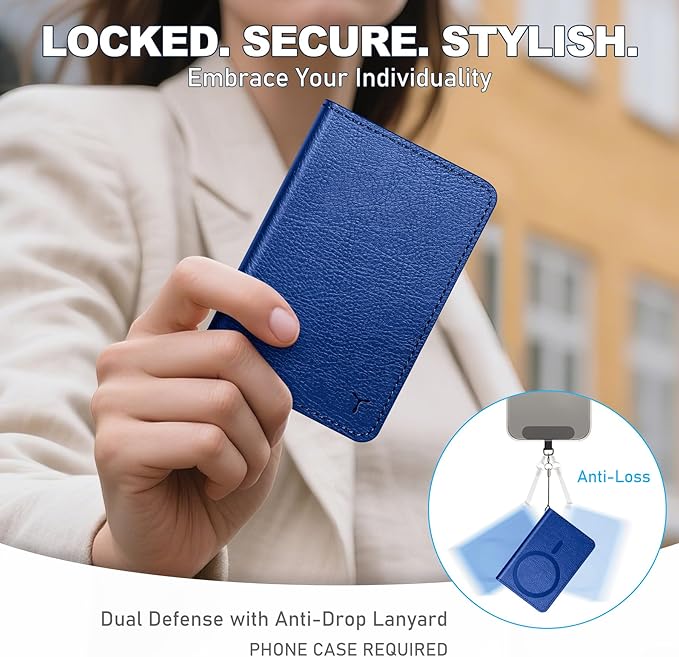 TUCCH for Magsafe Phone Wallet, RFID Blocking [6 Card Slots] [Clear ID Window] PU Leather Folio Women Men Magnetic Card Wallet for iPhone 17 16 15 14 13 12/Pro/Pro Max/Plus/Air, Klein Blue