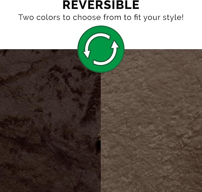 Furhaven Waterproof & Self-Warming Throw Blanket for Dogs & Indoor Cats, Washable & Reflects Body Heat - Soft-Edged Terry & Sherpa Dog Blanket - Espresso, Small