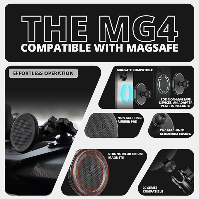 Tackform Link Vent Mount Magnetic Phone Holder - Compatible with MagSafe, 2021-2025 Ford F150 & Raptor, 2023-2025 Ford Super Duty | Billet Aluminum | Zero Slip | 2" Arm | Green