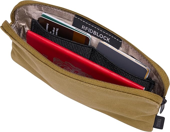 Thule Aion Travel Organizer - 2-in-1 Pouch Includes Travel Wallet and Electronics Bag - RFID Blocking Zipper Pouch - Internal Pockets to Stay Organized - 100% Recycled Waxed PFC-Free Fabric
