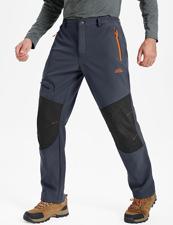 TACVASEN Men's Snow Ski Pants Fleece Lined Winter Pants for Men Water Resistant Thermal Snowboard Hiking Hunting Work