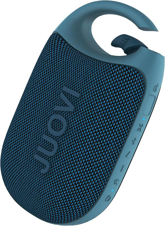 Clip Portable Bluetooth Speaker Wireless,Stereo Sound,24H Playtime,Loud Volume,Bluetooth 5.3 Connectivity,IP68 Waterproof,Built-in Carabiner,Speaker for Beach,Room,and Outdoor Travel (Blue)