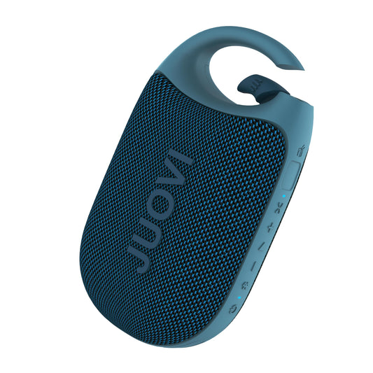 JUOVI Clip Portable Bluetooth Speaker Wireless,Stereo Sound,24H Playtime,Loud Volume,Bluetooth 5.3 Connectivity,IP68 Waterproof,Built-in Carabiner,Speaker for Beach,Room,and Outdoor Travel (Blue)