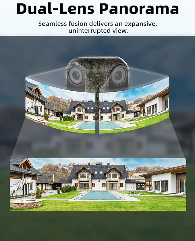 virtavo Cam XM1 Camouflage, Solar Security Cameras Wireless Outdoor, Dual 2MP Resolution, Color Night Vision, PIR Motion Detection, Battery-Powered, 2-Way Audio, Weatherproof, Cloud/SD Storage, IP66