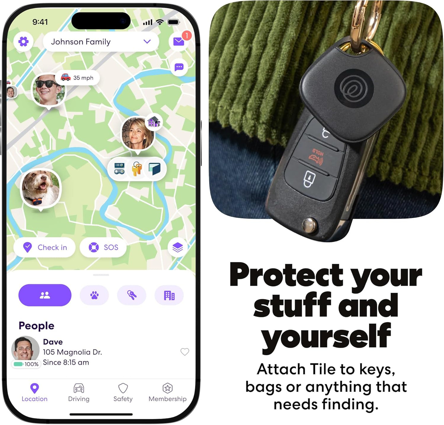 Bluetooth Tracker and Item Locator for Keys Bags and More Compatible with iOS and Android 1-Pack Black