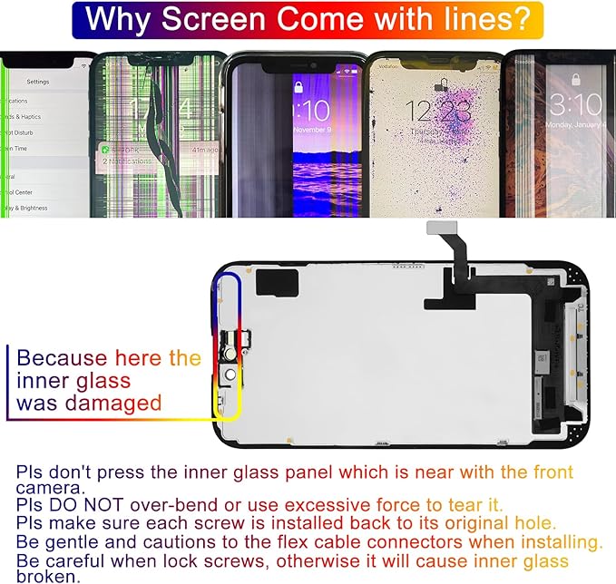 for iPhone 15 Screen Replacement 6.1', 3D Touch Display Full Repair kit, Digitizer Glass Assembly with Tools Set, Tempered Glass, Instruction