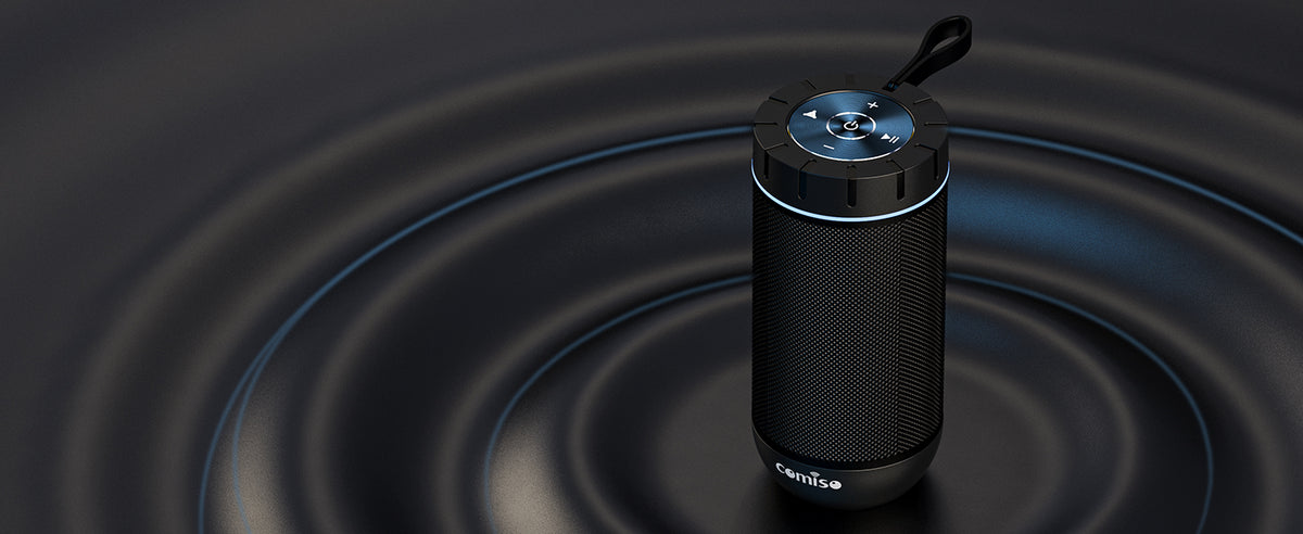 comiso Bluetooth Speaker, IP65 Waterproof, 24H Play, TWS, 360° HD Stereo