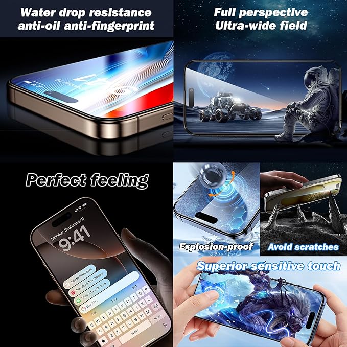 EFAITHFIX for iPhone 16 Pro Max Screen Replacement 6.9 Inch LCD COF 3D Touch Display Full HD Digitizer Frame Assembly (A3084,A3295,A3296,A3297) with Repair Tools, Screen Protector, Waterproof Adhesive