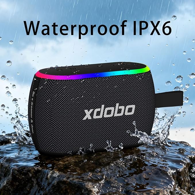 xdobo X8 II Mini Portable Bluetooth Speaker Small Bluetooth Speaker Waterproof IPX6 Computer Speakers Wireless with RGB Lights for Home/Outdoor/Party/Beach/Birthday Gift