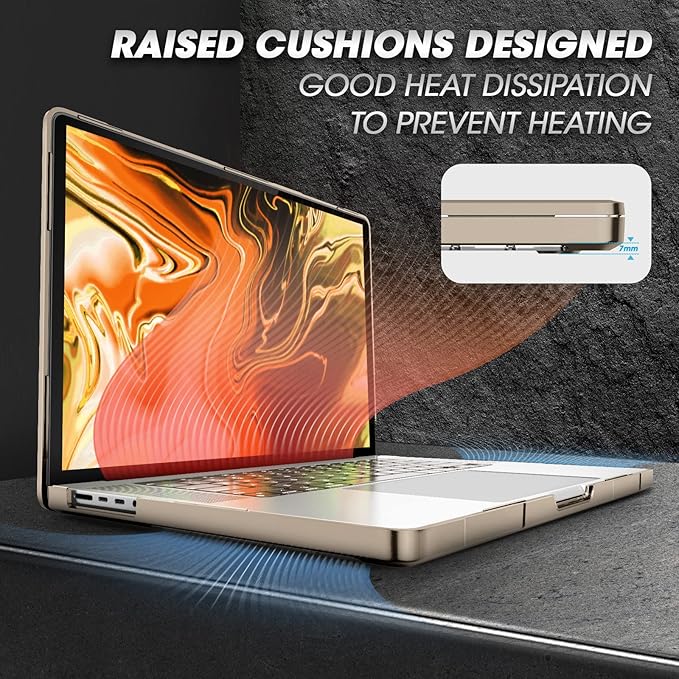 SUPCASE for MacBook Pro 14 Inch Case 2025-2021 (Unicorn Beetle), M5/M4/M3/M2/M1 Pro/Max A3434 A3185 A3401 A3112 A2918 A2992 A2779 A2442 Rugged Hard Shell Protective Cover for MacBook Pro 14", Tan