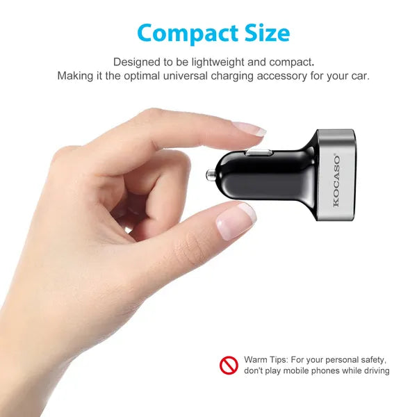 30W USB Car Charger | 3-Port Cigarette Lighter Adapter, 5.5A Total Output - Image 3