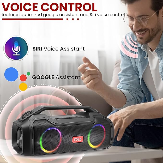 Pyle | Bluetooth Speaker | with HD Sound, Portable Wireless, IPX5 Waterproof, Up to 20H Playtime, TWS Pairing, BT5.3, for Home/Party/Outdoor/Beach, Electronic Gadgets, Birthday Gift