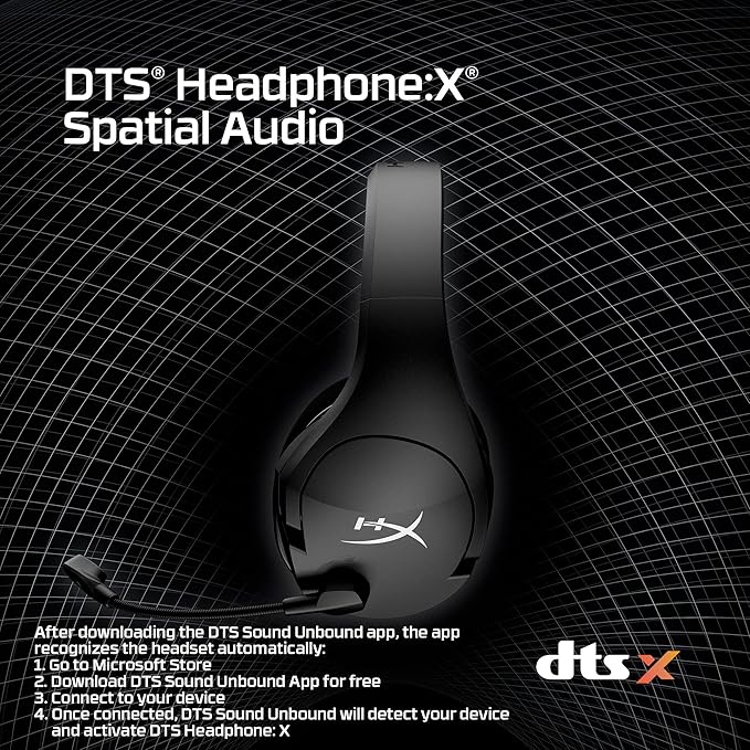 HyperX Cloud Stinger Core – Wireless Lightweight Gaming Headset,DTS Headphone:X Spatial Audio,Noise Cancelling Microphone,for PC,Black,(Pack of 2)
