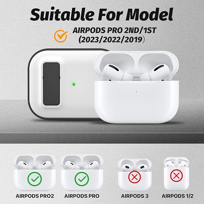 Valkit Compatible Airpods Pro 2nd/1st Generation Case with Cleaner Kit, Secure Lock Airpods Pro 2 Case Cover Magnetic Ready, Shockproof Protective Case for Airpods Pro 2nd/1st Gen(2023/2022/2019)