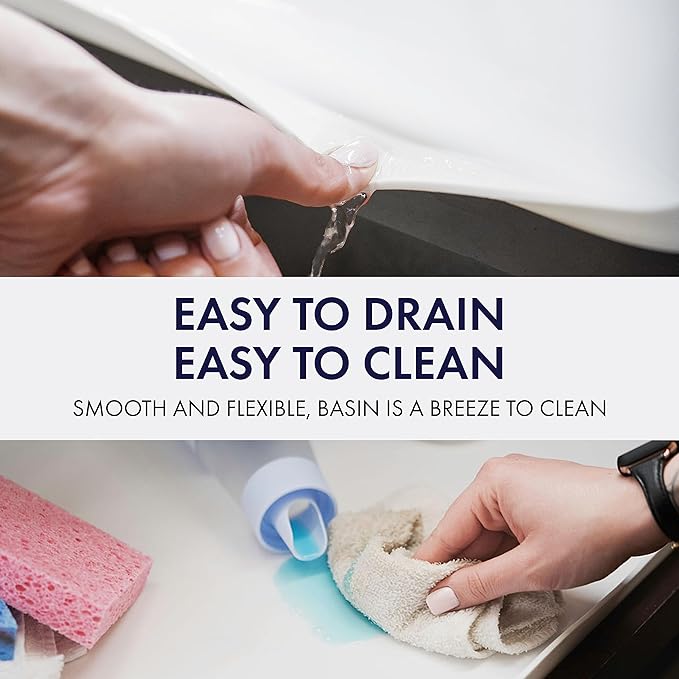 BASIN - Heavy Duty Under Sink Mat - Original Silicone Under Sink Mats for Waterproof - Under Sink Tray - Under Sink Cover Kitchen Cabinet Liner - 28x22
