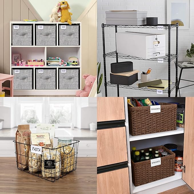 50PCS Basket Bin Labels Clip On,Clear Plastic Wire Shelf Price Tags,Labels for Storage Bins,Merchandise Sign Display Holder,50PCS Paper Inserts Included(Size:3.15x1.57inch/8x4.2cm)