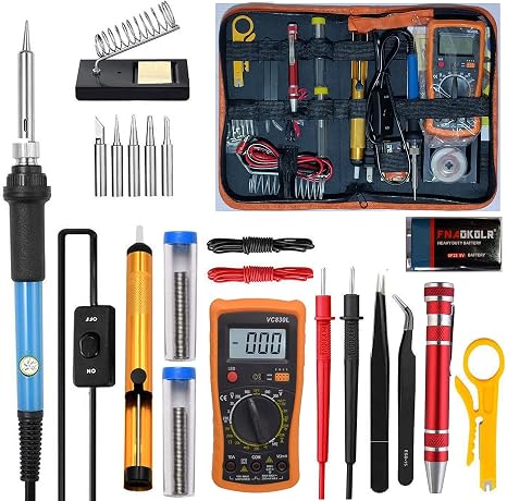 Soldering Iron Kit, Digital Multimeter Kit, Multi Tester, Voltage Tester, Measures AC/DC Voltage, Current, Resistance/Continuity/Diode/Triode. Electric Soldering Iron, Adjustable Temperature - Image 5