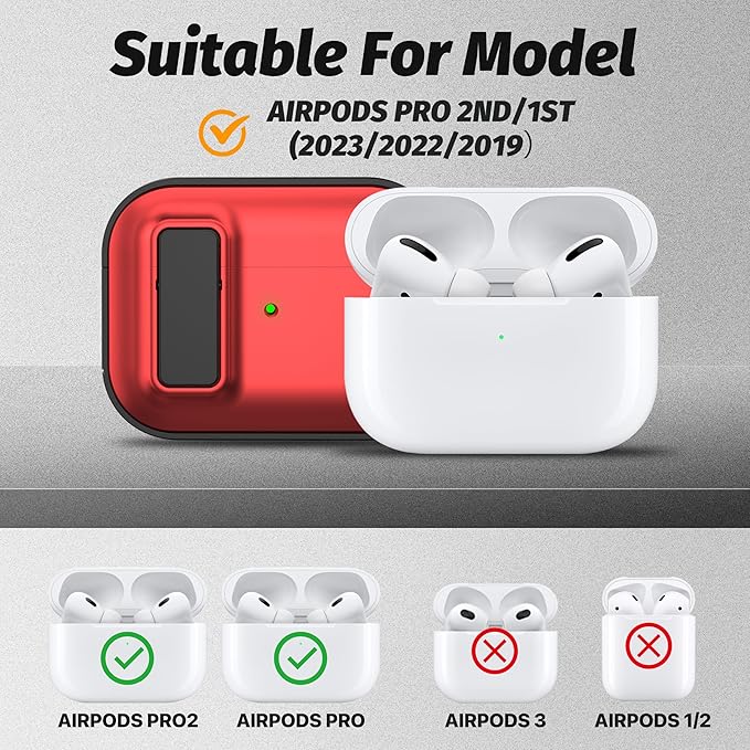 Valkit Compatible Airpods Pro 2nd/1st Generation Case with Cleaner Kit, Secure Lock Airpods Pro 2 Case Cover Magnetic Ready, Shockproof Protective Case for Airpods Pro 2nd/1st Gen(2023/2022/2019)