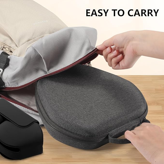 Maxjoy for AirPods Max Case [Shockproof & Dustproof] - Premium PU Leather & EVA Hybrid Hard Protective Cover, Travel Carrying Case with Storage for Apple AirPods Max Headphones (Dark Gray)