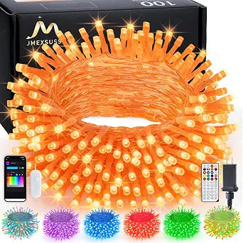 JMEXSUSS 100 LED Orange and Purple Color Changing Halloween String Lights