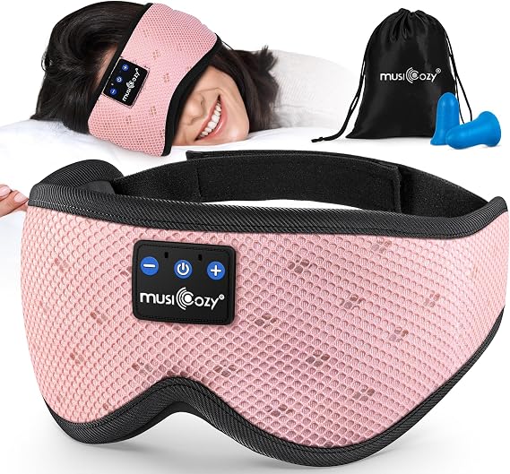 MUSICOZY Bluetooth Sleep Mask Headphones for Side Sleepers