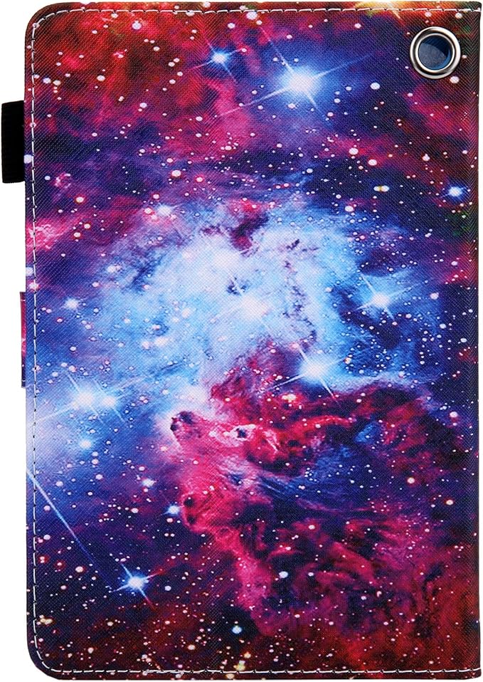 Dteck for Fire Max 11 (13th Generation) Tablet Case 11" 2023, PU Leather Protective Fold Stand Case with Auto Sleep Wake, Adjustable Viewing Angles, 4 Card Slots, Cute Slim Folio Case, Red Galaxy
