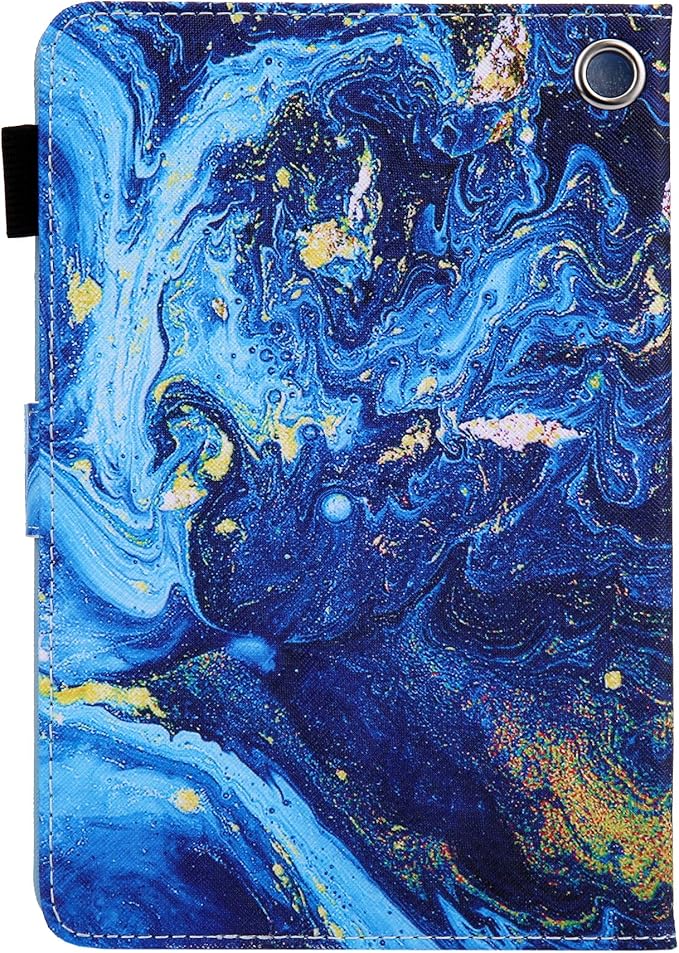 Dteck for Fire Max 11 (13th Generation) Tablet Case 11" 2023, PU Leather Protective Fold Stand Case with Auto Sleep Wake, Adjustable Viewing Angles, 4 Card Slots, Cute Slim Folio Case, Blue Galaxy