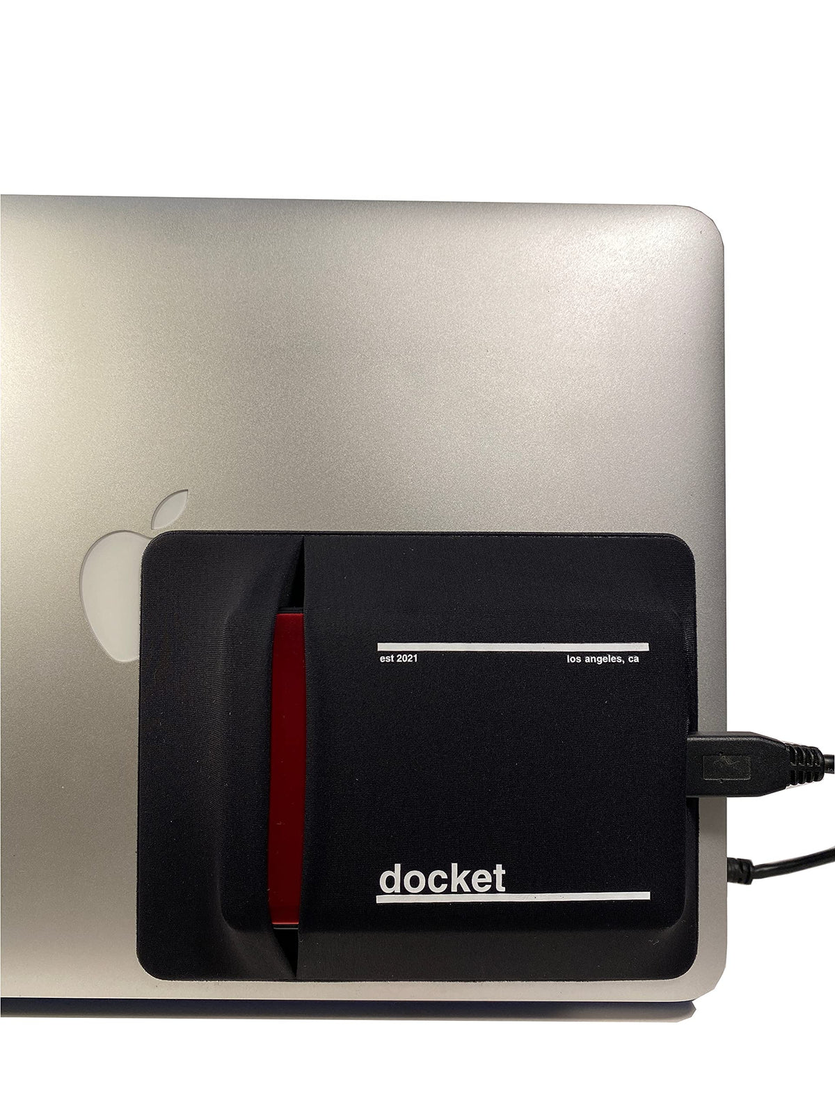 External Hard Drive Holder for Laptop - Closed Pocket Design with Cable Hole for Safe Storage - Expand Storage While Eliminating Boundaries, Black