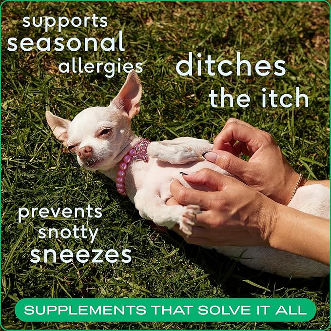 Native Pet Omega Skin and Coat Chews for Dogs (30 Air-Dried Chews) & Allergy Chews (30 Air-Dried Chews) - Promotes Healthy Skin & Shiny Coat - Soothing Itchy Skin & Digestive Support