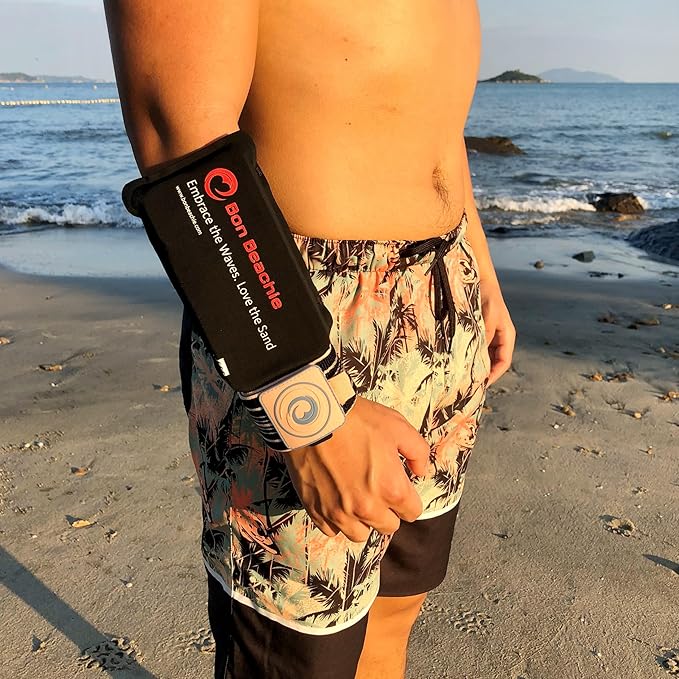 Waterproof Phone Pouch Wristband - Anti-Theft, Watertight Phone Case (IP68), Small Dry Bag for Beach, Surfing and Hiking Black