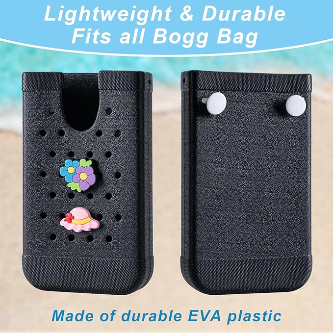 Phone Holder for Bogg Bags, Cell Phone Case Holder Compatible with All Bogg Bags, Phone Holder Accessories for Beach Tote Bags (Black)