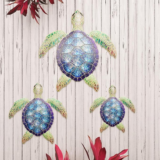 UXZCVIO Metal turtle wall decoration outdoor and indoor navigation hanging sculptures gardens swimming pools terraces balconies hedge kitchens or bathrooms