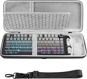 GEEKRIA 75% 84-Key Keyboard and Mouse Combo Case, Compatible with AULA F75 Pro / F75, Keychron K2 Version 2/ K2/ Q1/ V1, ASUS ROG Azoth 75%, Redragon K673 PRO, Hard Shell Travel Bag