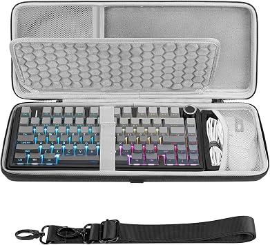 GEEKRIA 75% 84-Key Keyboard and Mouse Combo Case, Compatible with AULA F75 Pro / F75, Keychron K2 Version 2/ K2/ Q1/ V1, ASUS ROG Azoth 75%, Redragon K673 PRO, Hard Shell Travel Bag