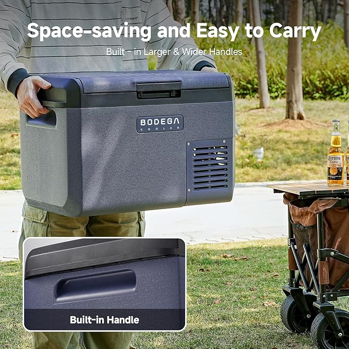 BODEGACOOLER 12 volt Car Refrigerator - 26QT(25L)Portable Freezer IPX4 Waterproof Car Fridge Ultra-Quiet Electric Cooler for Truck Van Camping Road Trips Travel 12/24V DC 110~240 Volt AC,-4℉~68℉