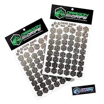 Dragon Grips Universal Controller Grips, 18 Pcs Black Textured Non-Slip Rubber for Xbox, PS4 & PS5 Controller Grip Tape, Perfectly Fit to Any Handles, Sweat Resistant to Enhance Gaming Control, 2 Pack
