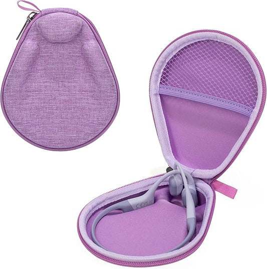 Ginsco Universal Bone Conduction Headphones Case Compatible with SHOKZ New OpenRun Pro 2/Pro 2 Mini/OpenRun/OpenSwim Open-Ear Sport Headphones, Compatible with CXK/BAICLUD/MRYTKY/Ogogrs etc (Purple)