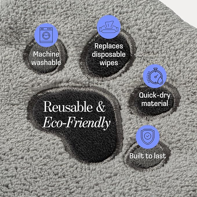 Dog Rinse-Free Shampoo & Conditioner with Bath Mitt – Sensitive Skin, Stress & Itch Relief Leave-In Cleanse Serum – 98.65% Naturally Derived, Gentle Cleanse, Hydrate & Deodorize – 8 x 10ml