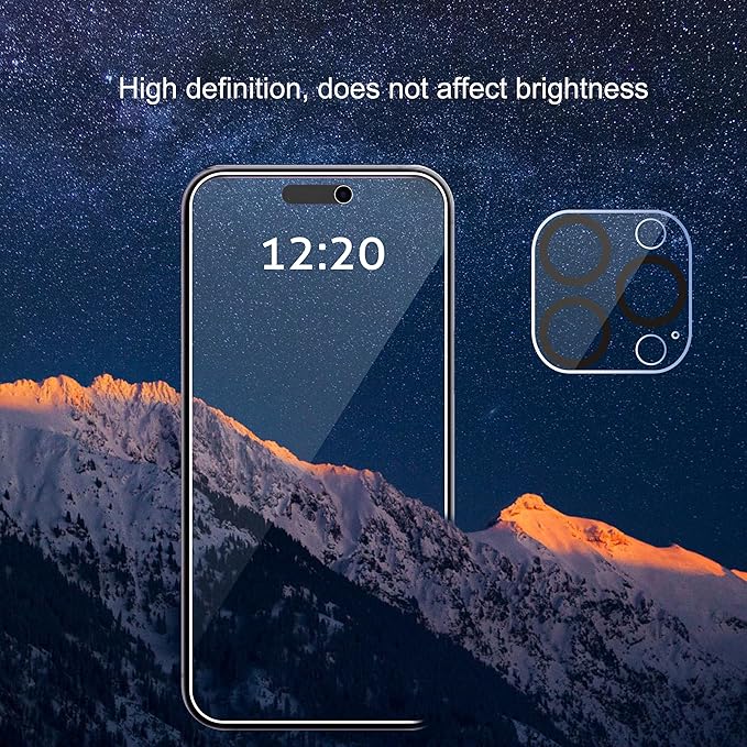 Ailun 3Pack Privacy Screen Protector for iPhone 15 Pro Max [6.7 inch]+3Pack Camera Lens Protector with Installation Frame,Dynamic Island Compatible,Anti Spy Tempered Glass[9H Hardness]-HD | Sensor Protection, Anti Spy, Tempered Glass, [9H Hardness]