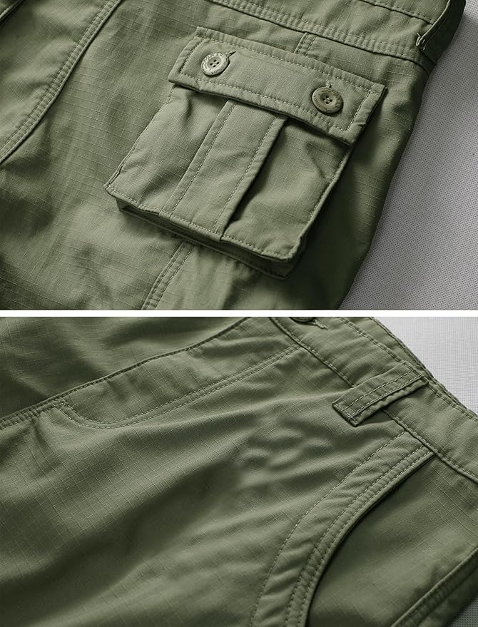 KOCTHOMY Men’s Fleece Lined Hiking Pants,Winter Outdoor Thermal Casual Work Cargo Pants with Multi Pockets, No Belt.