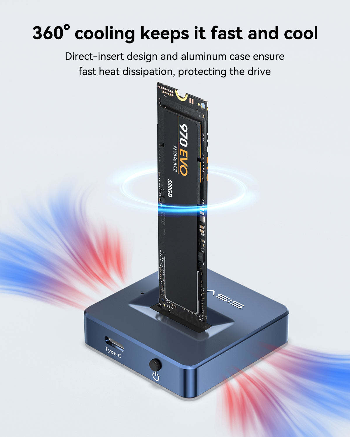 ACASIS 10Gbps M.2 NVMe & SATA SSD to USB Docking Station, NVMe Reader Gray